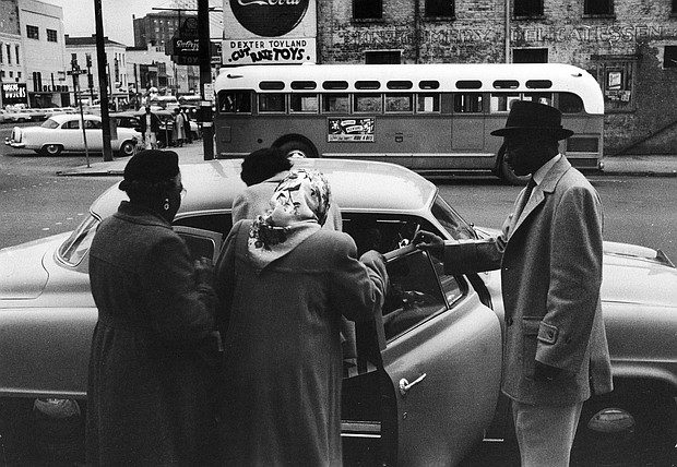 A group of African Americans got into an automobile to carpool during the Montgomery bus boycott, in Montgomery, Alabama, in February 1956. An empty city bus is visible in the background.
Mandatory Credit:	Don Cravens/The Chronicle Collection/Getty Images via CNN Newsource