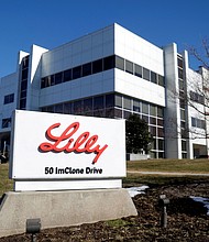 Eli Lilly says it will build four manufacturing plants that are expected to start producing medicines within five years.
Mandatory Credit:	Mike Segar/Reuters via CNN Newsource