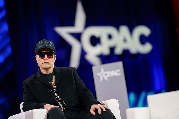 Elon Musk attends the Conservative Political Action Conference in National Harbor, Maryland, on February 20. Musk has lost $52 billion in net worth since the year began.
Mandatory Credit:	Will Oliver/EPA/Bloomberg/Getty Images via CNN Newsource