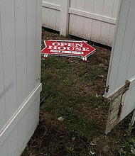 The backyard of a home for sale in Henrico County.