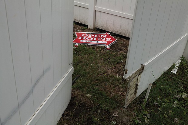 The backyard of a home for sale in Henrico County.
