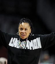 South Carolina Coach Dawn Staley during the second half of a game against Charleston Southern in December 2024.