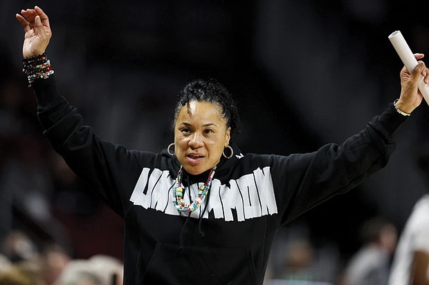 South Carolina Coach Dawn Staley during the second half of a game against Charleston Southern in December 2024.
