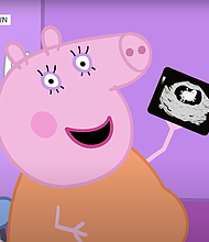 The moment that Mummy Pig announced her big news on British TV.
Mandatory Credit:	Good Morning Britain via CNN Newsource