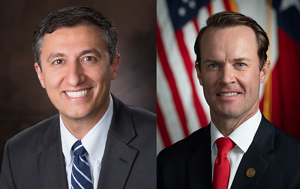 Rep. Giovanni Capriglione (R-Southlake) and Rep. Dade Phelan (R-Beaumont)