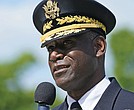 Virginia Military Institute Superintendent, Cedric T. Wins, addresses the class of 2021 during a ceremony at the school in Lexington, Friday, May 14, 2021.