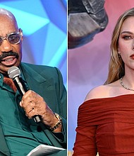 Steve Harvey and Scarlett Johansson are speaking up by advocating for legislation and penalties for the people behind AI scams.
Mandatory Credit:	Elijah Nouvelage/AFP/Joe Maher/Getty Images via CNN Newsource