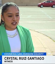 Crystal Ruiz-Santiago was running errands on the morning of February 28 when she spotted a man coming out of a storm drain in Stockton.
Mandatory Credit:	KOVR/KMAX via CNN Newsource