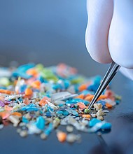 Microplastics range in size from 1 nanometer to 5 millimeters, with the largest about the size of a pencil eraser, experts say.
Mandatory Credit:	Svetlozar Hristov/