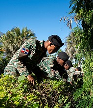 Military personnel search for Sudiksha Konank in Punta Cana, Dominican Republic, on March 10.
Mandatory Credit:	Francesco Spotorno/AP via CNN Newsource