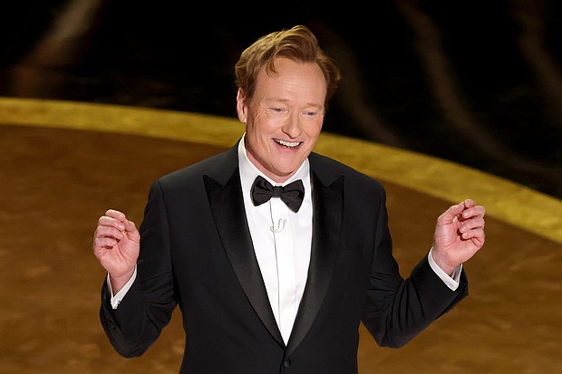 Conan O'Brien is pictured at the Oscars on March 2. Conan O’Brien hosted this year’s Academy Awards and he has revealed some golden ideas he and his writer weren’t allowed to execute.
Mandatory Credit:	Kevin Winter/Getty Images via CNN Newsource