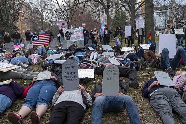 More than 100 people attended the Prides of March rally at the Virginia State Capitol on Saturday, March 15, to support trans rights. The event was organized by the Virginia Chapter of 50501. Sandra Sellars/Richmond Free Press
