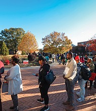 Attendees line up at Virginia Union University for NACA’s Achieve the Dream event in 2023.