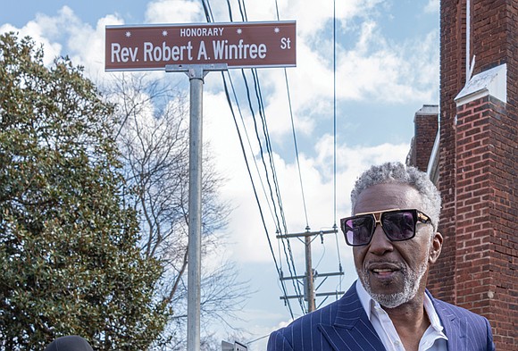 Richmond City Council recognized the Rev. Robert A. Winfree on March 15 with an honorary street block sign designation, acknowledging …