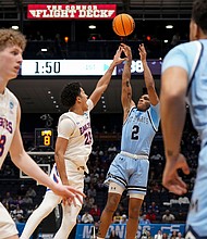 Mount St. Mary's will face No. 1 Duke Blue Devils on March 21 in the first round of the men's NCAA tournament.
Mandatory Credit:	Jeff Dean/AP via CNN Newsource