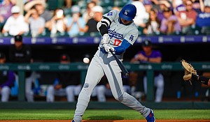 Pro baseball players train for optimal rotational ability to maximize power and prevent injury. Here, the Los Angeles Dodgers' Shohei Ohtani swings in a 2024 game against the Colorado Rockies.
Mandatory Credit:	Brandon Sloter/Image Of Sport/Getty Images via CNN Newsource