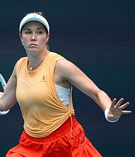 Collins in action during her defeat to Aryna Sabalenka at the Miami Open this week.
Mandatory Credit:	Al Bello/Getty Images via CNN Newsource