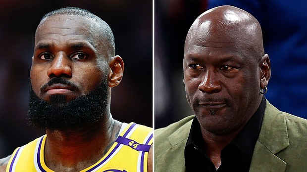 LeBron James and Michael Jordan are two of the NBA's best players ever.
Mandatory Credit:	Getty Images via CNN Newsource