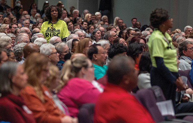 Thousands attended the RISC Nehemiah Action Assembly at St. Paul’s Baptist Church on Tuesday, March 25