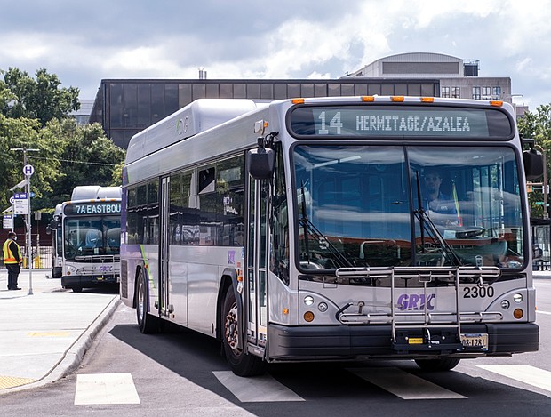 A GRTC bus travels through Richmond. Advocates warn that ending the zero-fare program could hurt riders who depend on free transit for jobs, healthcare and education.