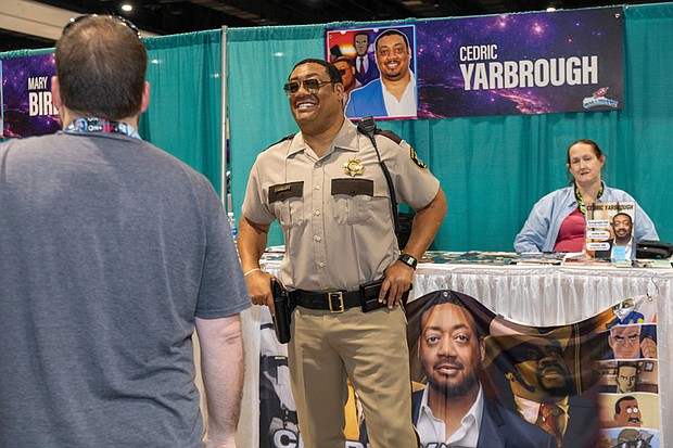 Cedric Yarbrough, an actor and comedian, in character for the event.