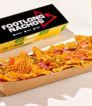 Subway is adding Doritos footlong nachos to its menu for $5.
Mandatory Credit:	Subway via CNN Newsource