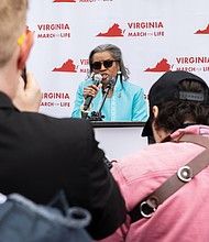 Lt. Gov. Winsome Earle-Sears speaks during the event.
