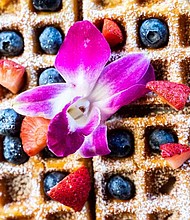 Sole Lounge’s luscious Chicken & Waffles comes with a choice of a regular or red velvet waffle served with crispy chicken tenders, juicy chicken wings, or honey-glazed lamb chops.

Photo: Visual Influence