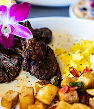 Lamb Chops & Grits, four sweet honey-glazed lamb chops served with creamy grits, scrambled eggs, and seasoned potatoes, stands to be a favorite on Sole Lounge’s new brunch menu.
Photo: Visual Influence