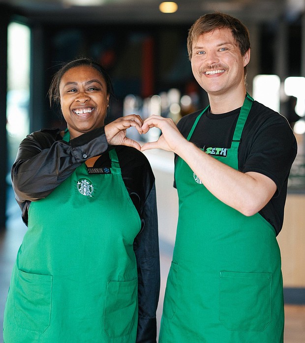 Employees will have to wear solid black tops under their aprons.
Mandatory Credit:	Starbucks via CNN Newsource