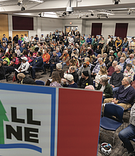 Community members fill a room at the Richmond Police Training Academy last Wednesday night to share feedback on a proposed section of the Fall Line Trail through Bryan Park.