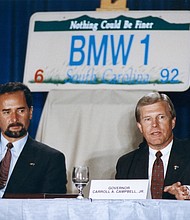 Press Conference Announcement BMW Group Plant Spartanburg. Bernd Pischetsrieder and Governor Carroll A. Campbell Jr. 06.23.1992.