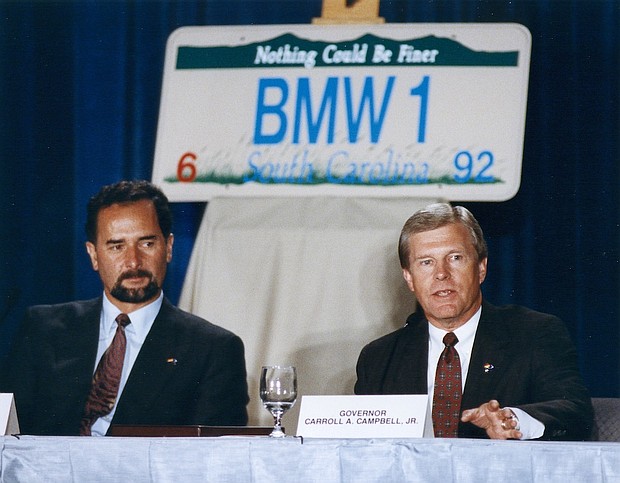 Press Conference Announcement BMW Group Plant Spartanburg. Bernd Pischetsrieder and Governor Carroll A. Campbell Jr. 06.23.1992.