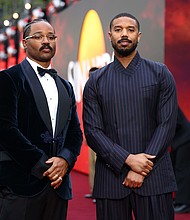 Ryan Coogler and Michael B. Jordan attend the premiere of "Sinners" in London on April. 14.
Mandatory Credit:	Tim P. Whitby/Getty Images via CNN Newsource