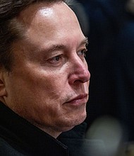 Elon Musk, CEO of Tesla and senior advisor to US President Donald Trump, looks on during a Cabinet meeting in the Cabinet Room of the White House in Washington, DC, USA.
Mandatory Credit:	Shawn Thew/Pool/EPA-EFE/Shutterstock via CNN Newsource