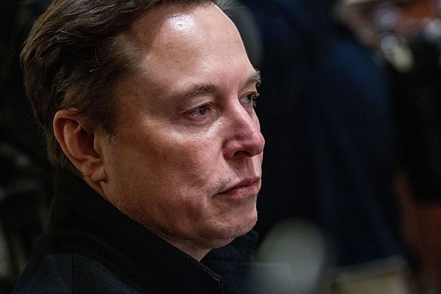 Elon Musk, CEO of Tesla and senior advisor to US President Donald Trump, looks on during a Cabinet meeting in the Cabinet Room of the White House in Washington, DC, USA.
Mandatory Credit:	Shawn Thew/Pool/EPA-EFE/Shutterstock via CNN Newsource