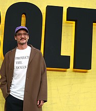 Pedro Pascal wore the statement T-shirt for the European premiere of Marvel Studios' "Thunderbolts*" in London's Leicester Square on April 22, 2025.
Mandatory Credit:	Tim P. Whitby/Getty Images for The Walt Disney Company Limited via CNN Newsource