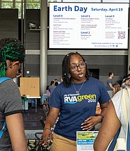 Jasmine Johnson of the City of Richmond’s Office of Sustainability shared information about RVAgreen 2050, the city’s plan to reach net-zero emissions by 2050.