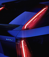 Close-up view of the rear of the 2026 Cadillac OPTIQ-V.