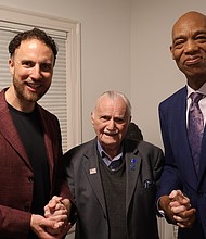 TSU Board Chairman Brandon L. Simmons, Holocaust survivor Bill Orlin, and Texas Southern University President James W. Crawford III