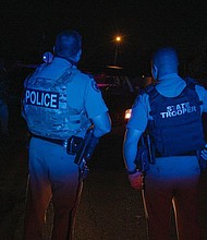 Florida law enforcement participated in an immigration crackdown in Florida on April 26, that they said led to nearly 800 people being arrested over four days.
Mandatory Credit:	ICE via CNN Newsource