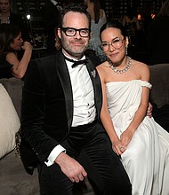 (From left) Bill Hader and Ali Wong at Netflix's 2024 Golden Globes After Party in Beverly Hills.
Mandatory Credit:	Charley Gallay/Getty Images via CNN Newsource