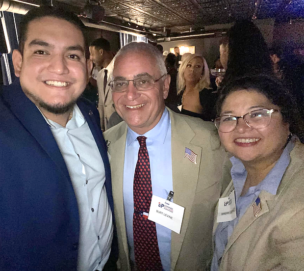 Pasadena Councilman Emmanuel Guerrero with Burt and Sandra Levine