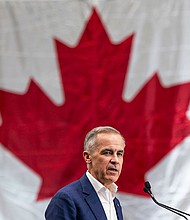 Prime Minister of Canada and Liberal Party Leader Mark Carney delivers a speech to supporters during a rally on April 23, 2025 in Surrey, Canada.
Mandatory Credit:	Rich Lam/Getty Images via CNN Newsourc
