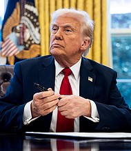 President Donald Trump in the Oval Office of the White House in Washington, DC, on Wednesday, March 26.
Mandatory Credit:	Francis Chung/Politico/Getty Images via CNN Newsource