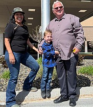 Kim and Curtis Wormsbaker with Dylan’s son, Sawyer at the organ donation event on April 30.
Mandatory Credit:	EAST IDAHO NEWS/Kaitlyn Hart via CNN Newsource