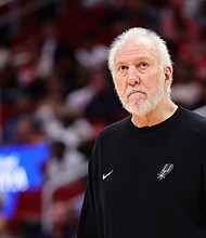 San Antonio Spurs head coach Gregg Popovich during a preseason game against the Houston Rockets in Houston on October 17.
Mandatory Credit:	Alex Slitz/Getty Images North America/Getty Images via CNN Newsource