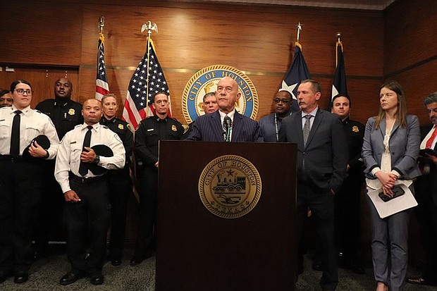 Mayor John Whitmire announcing details of the "Generational Contract."