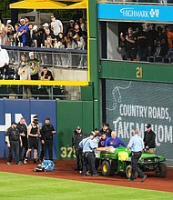 Kavan Markwood was identified as the fan who fell onto the field at PNC Park last week.
Mandatory Credit:	Gene J. Puskar/AP via CNN Newsource