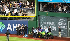 Kavan Markwood was identified as the fan who fell onto the field at PNC Park last week.
Mandatory Credit:	Gene J. Puskar/AP via CNN Newsource